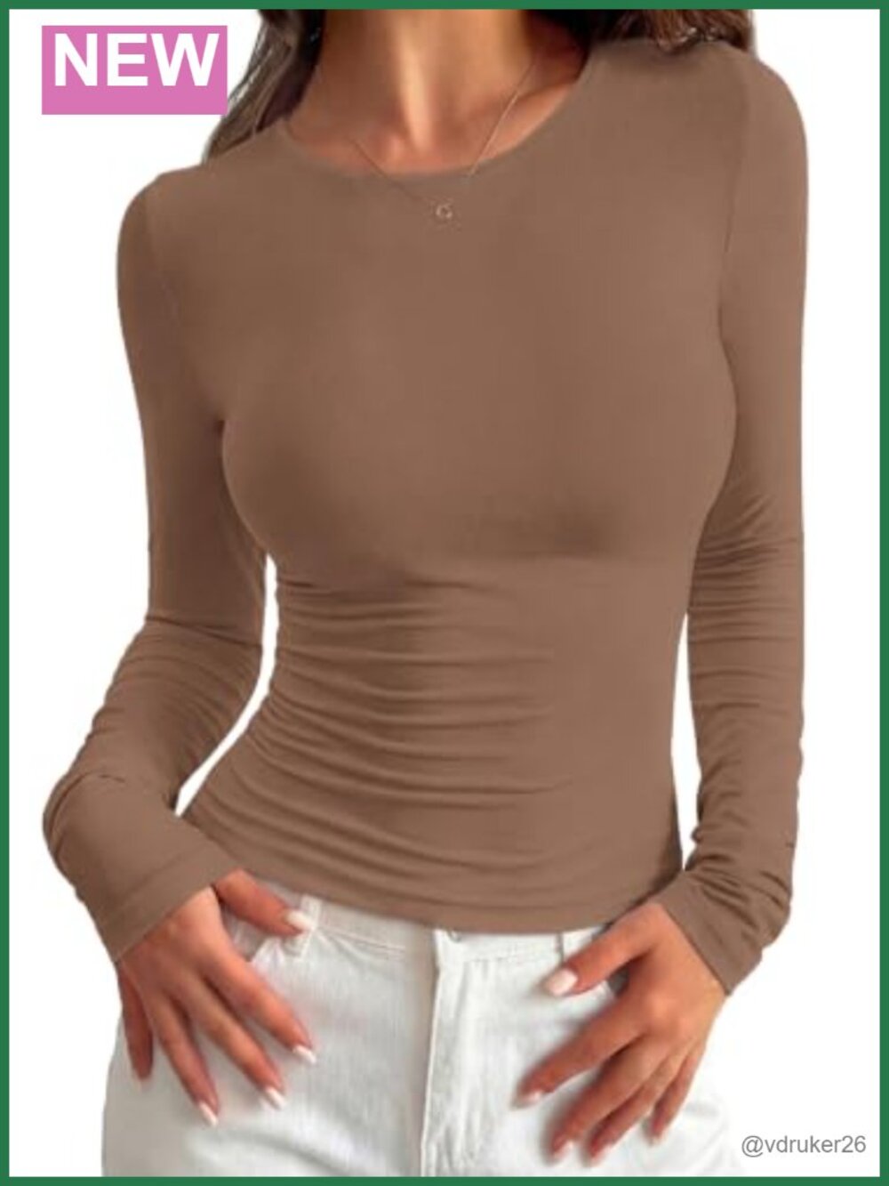 PRETTYGARDEN Women's Long Sleeve Slim Fit Crew Neck Layering T-Shirt